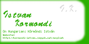 istvan kormondi business card